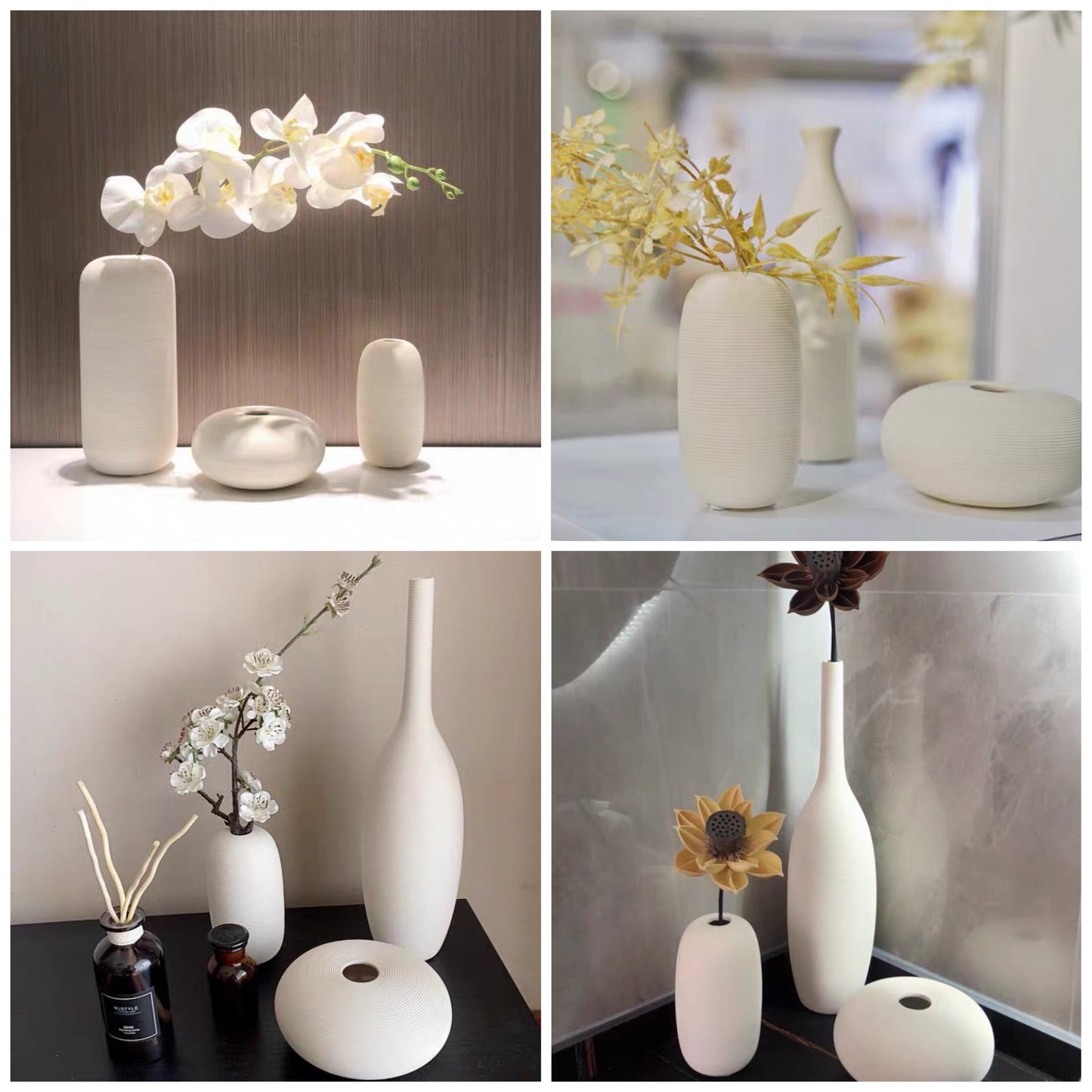 NordikVase™ Harmonious White Ceramic Vase Collection | Home Decor