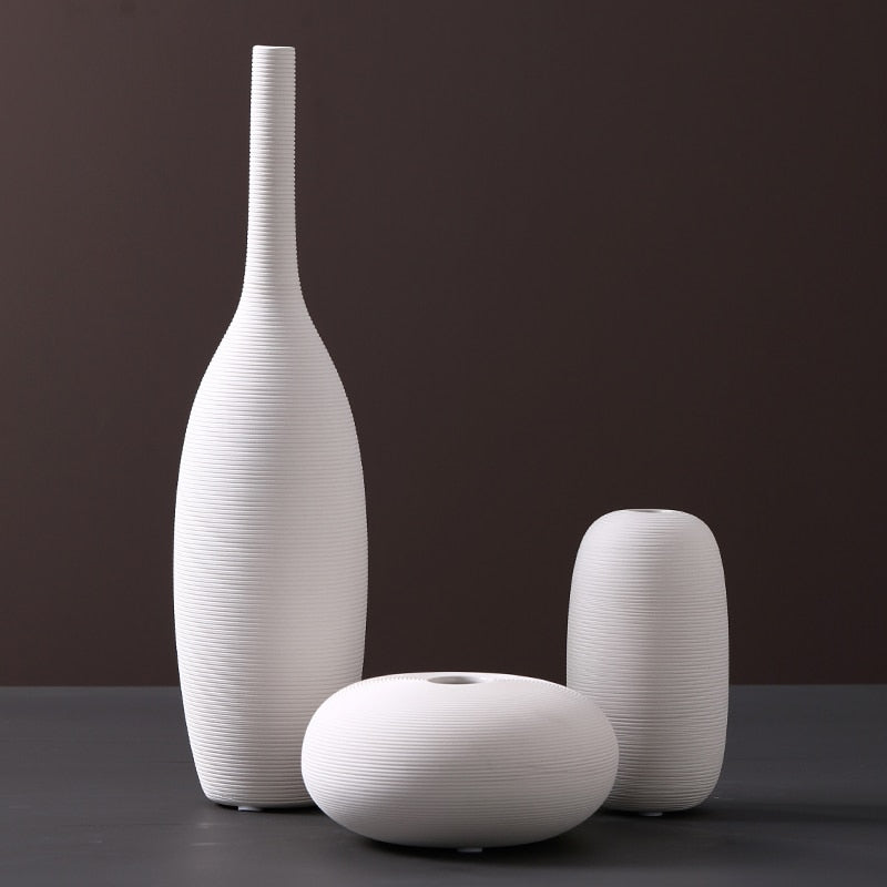 NordikVase™ Harmonious White Ceramic Vase Collection | Home Decor