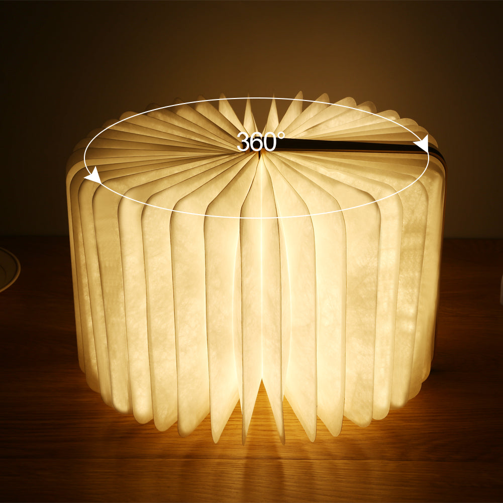 Wooden Paper Book Lamp | 3 Light Colours